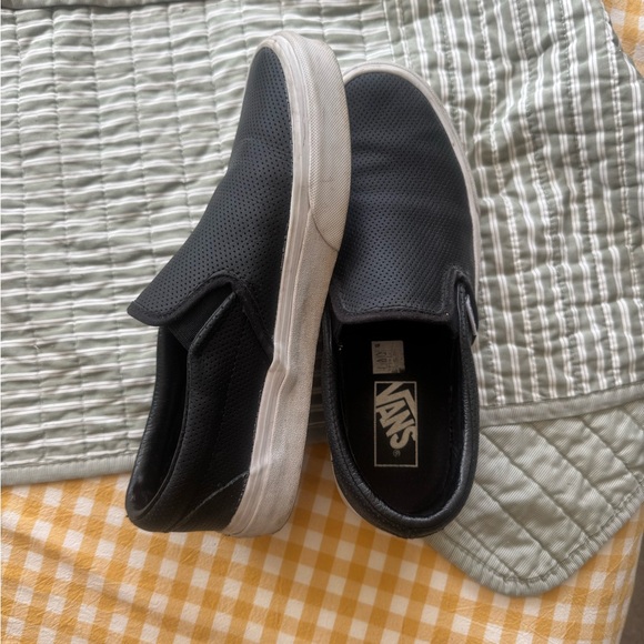 Vans Classic Leather Slip-On Sneakers - Picture 1 of 6